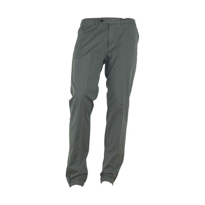Made in Italy "Gray Cotton Men Trouser with Italian Craftsmanship"