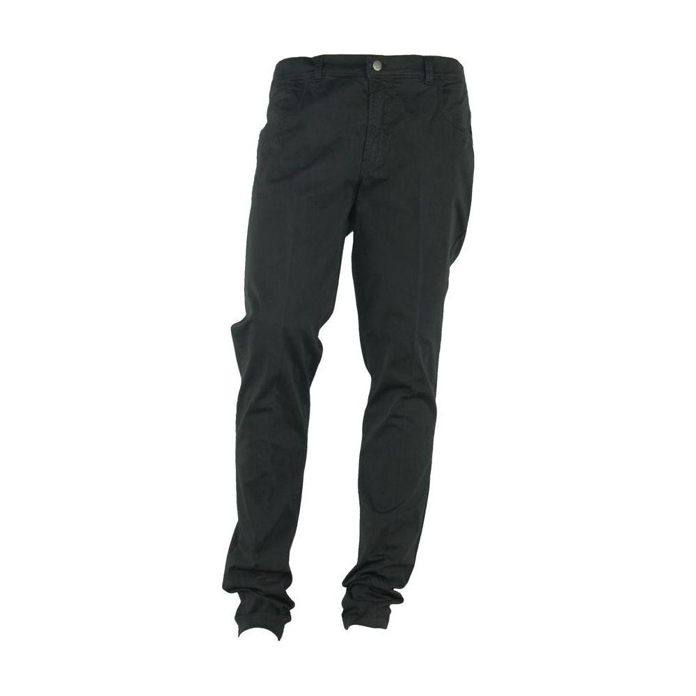Made in Italy Black Cotton Pant
