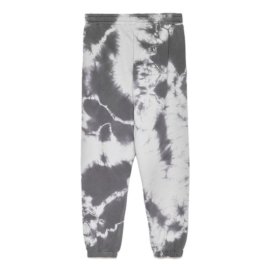 Hinnominate Chic Stone Print Stretch Cotton Trousers with tie-dye look, drawstring, and side pockets, crafted in Italy for style and comfort.