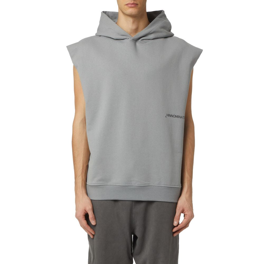 Hinnominate Gray Cotton Men's Sleeveless Sweater