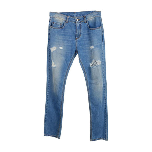 Comme Des Fuckdown Chic Ripped Stitch-Print Men's Jeans Comme Des Fuckdown