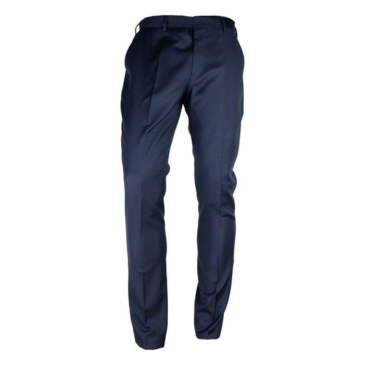 Made in Italy Blue Wool Men's Trousers