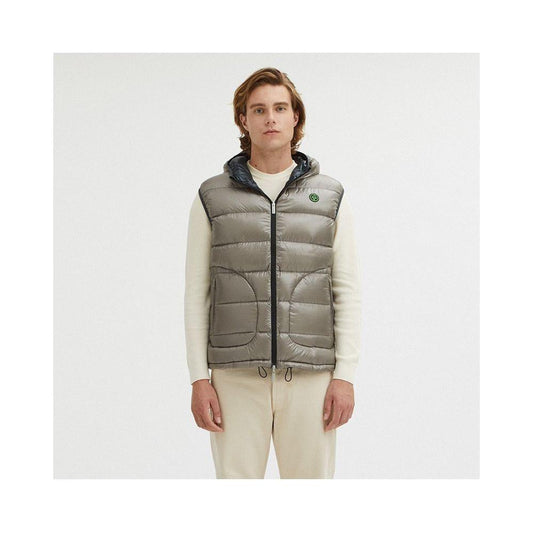 Centogrammi Gray Nylon Men's Reversible Vest Centogrammi