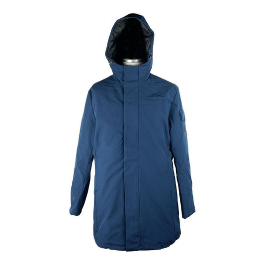 Refrigiwear Stylish Men's Long Hooded Jacket in Blue Refrigiwear