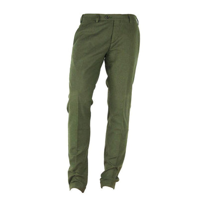 Made in Italy Green Cotton Men Pant