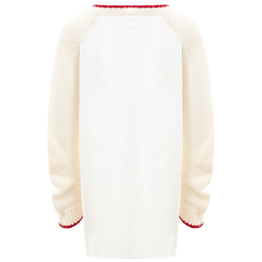 MM6 Maison Margiela Elegant White Cotton Sweater for Women MM6 Maison Margiela