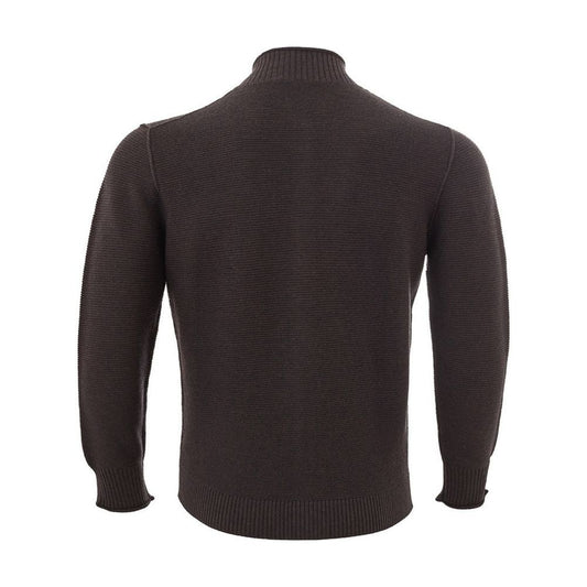 KANGRA Elegant Wool Brown Cardigan for Men KANGRA