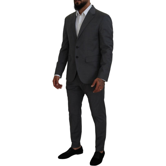 Dsquared² Gray Wool Single Breasted 2 Piece CIPRO Suit Dsquared²