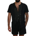 Dsquared² Black Chain Embellished Cotton Short Sleeve T-shirt