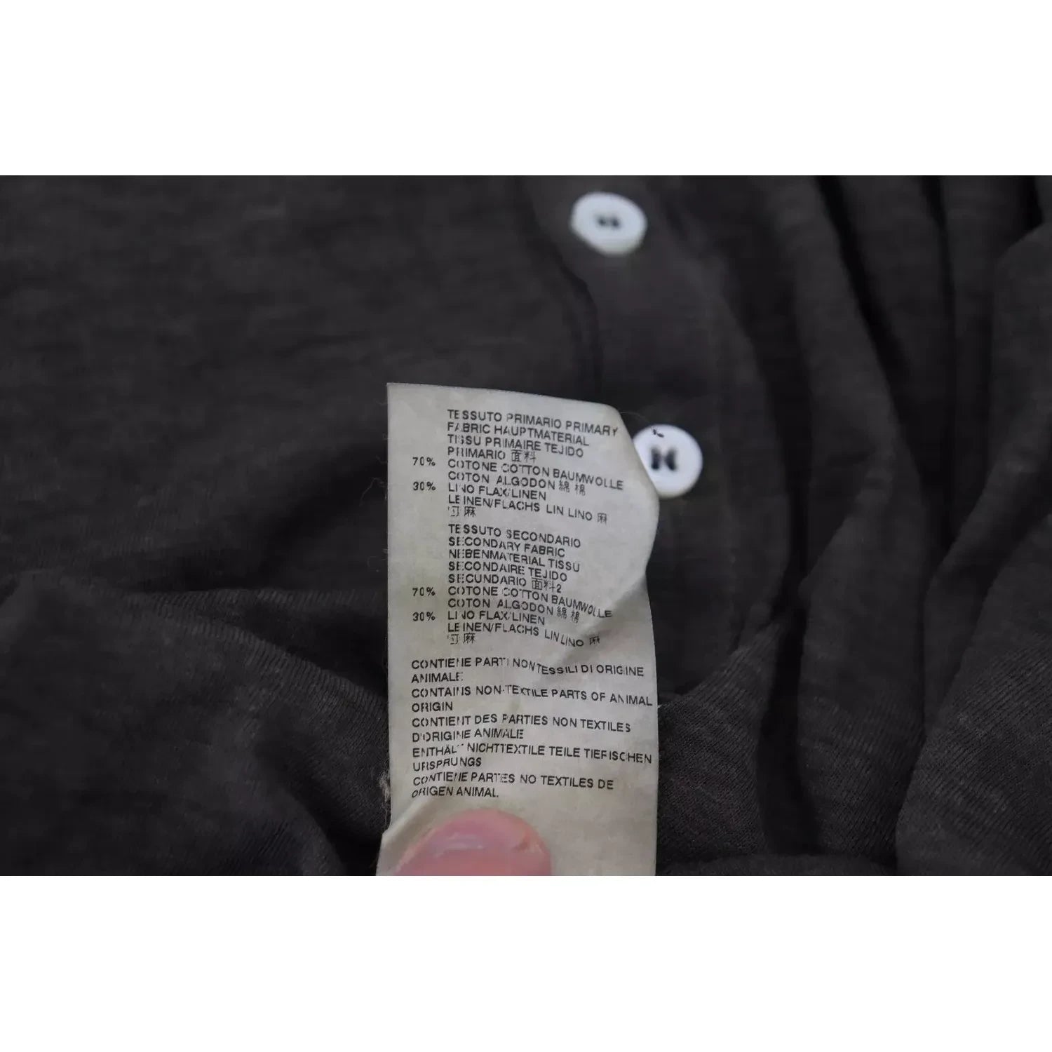 灰色棉麻长袖套头衫