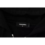 Dsquared² Black Hooded Full Zip Printed Sleeves Sweater