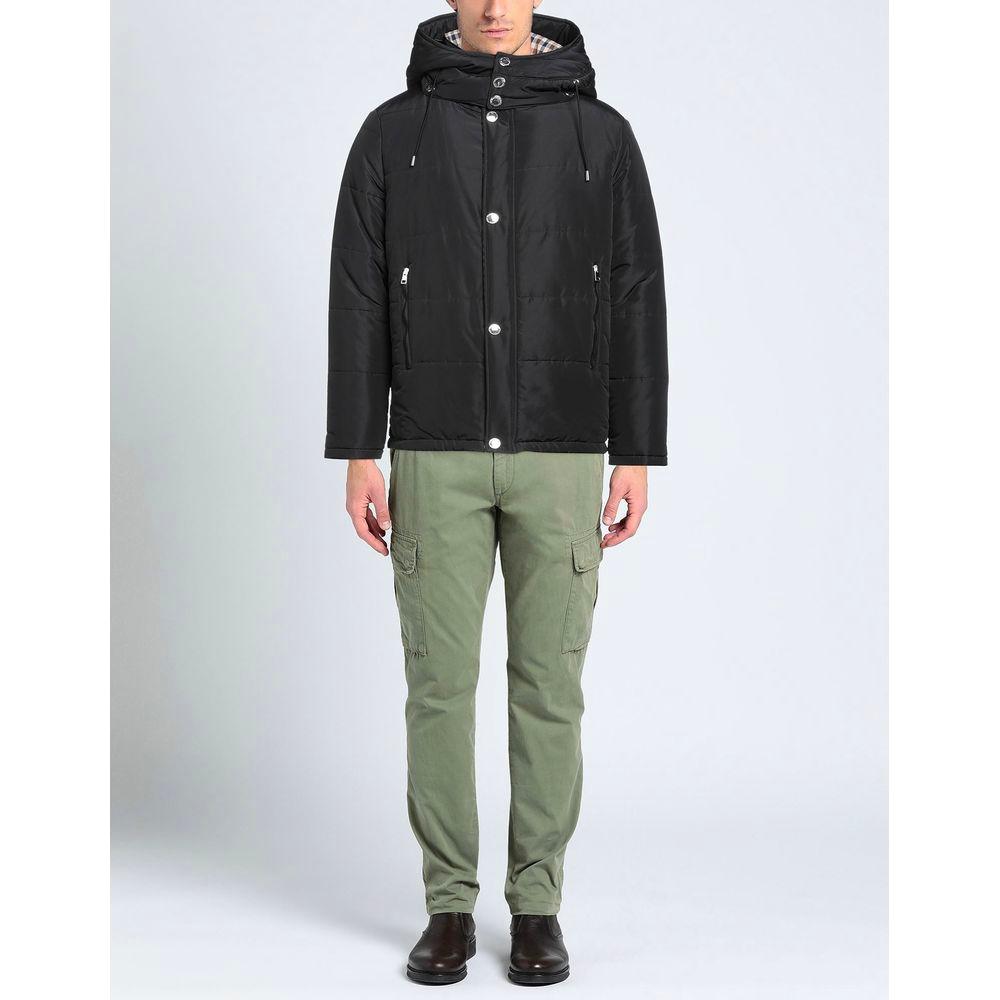 Aquascutum Elegant Black Jacket with Removable Hood MAN COATS & JACKETS Aquascutum