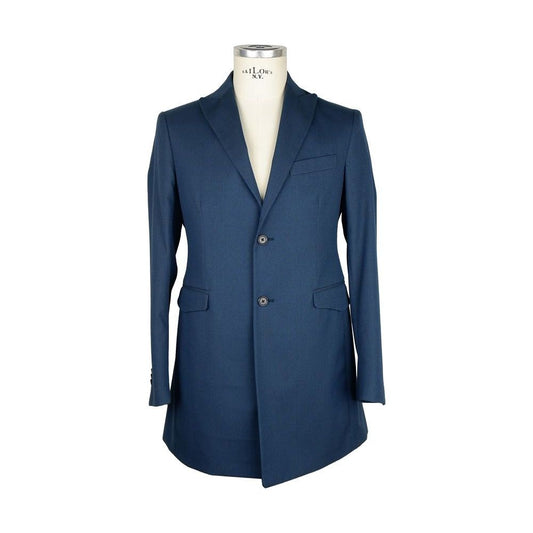 Emilio Romanelli Elegant Men's Blue Short Coat Emilio Romanelli