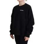 Dsquared² Black Cotton Printed Women Long Sleeve Sweater