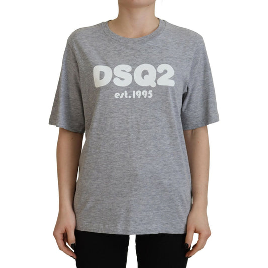 Dsquared² Gray Logo Cotton Crewneck Short Sleeve Tee T-shirt Dsquared²