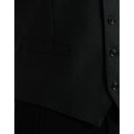 Dolce & Gabbana Black Wool Waistcoat Dress Formal Vest