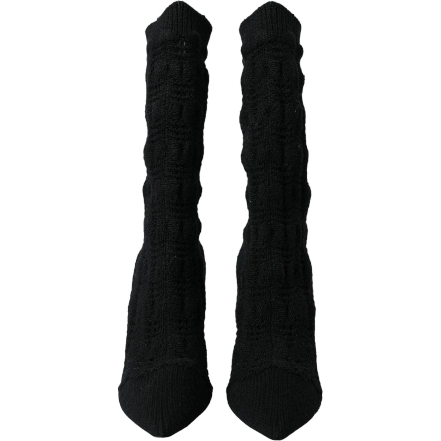 黑色细高跟中筒靴