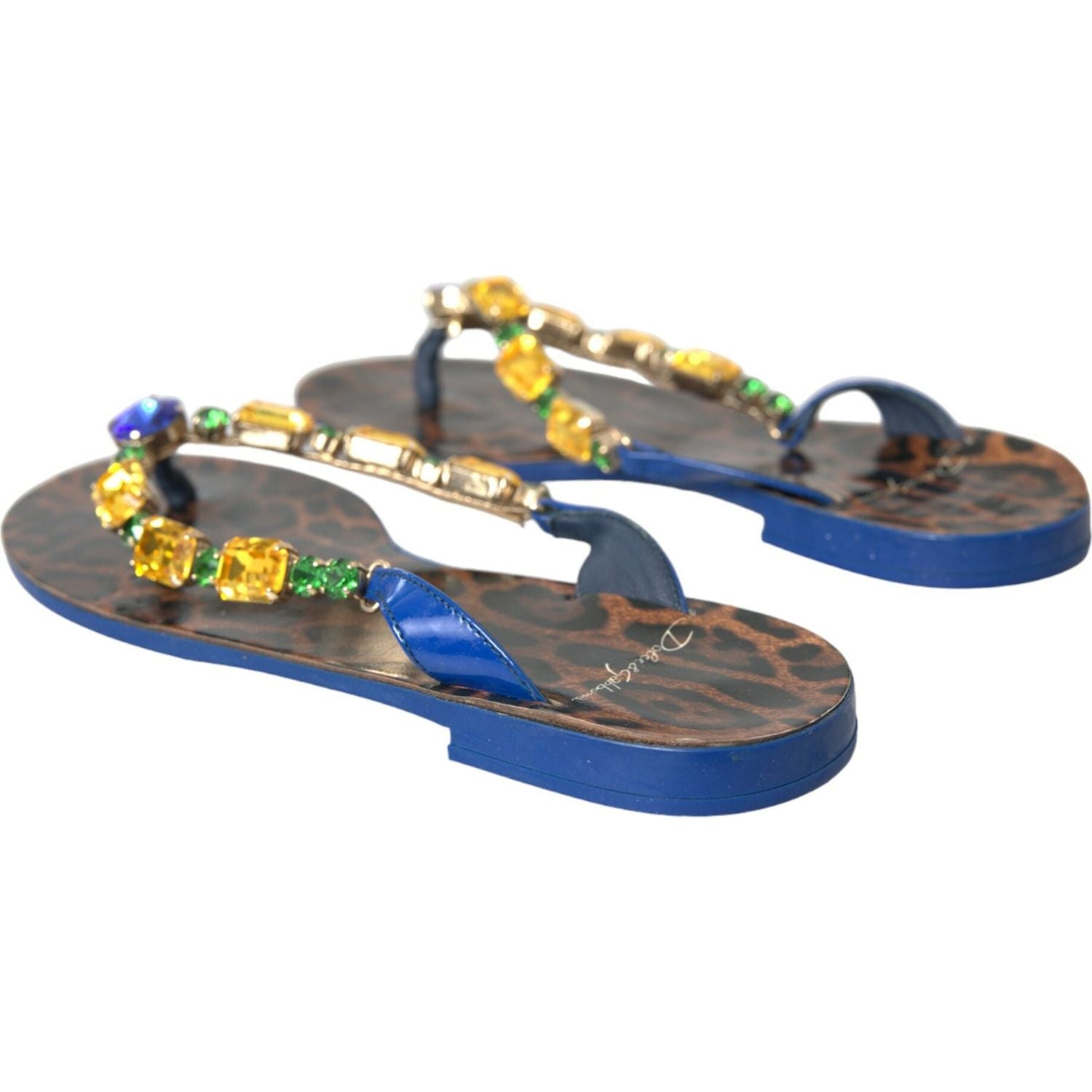 蓝水晶小牛皮沙滩鞋