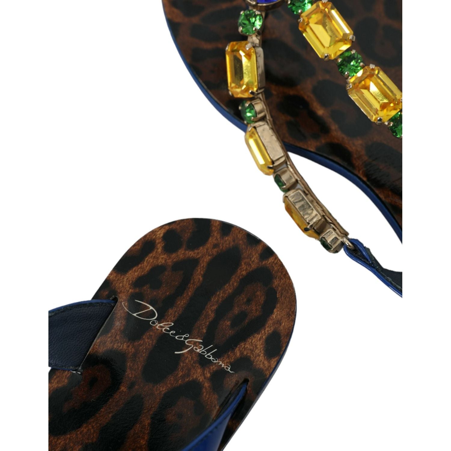 蓝水晶小牛皮沙滩鞋