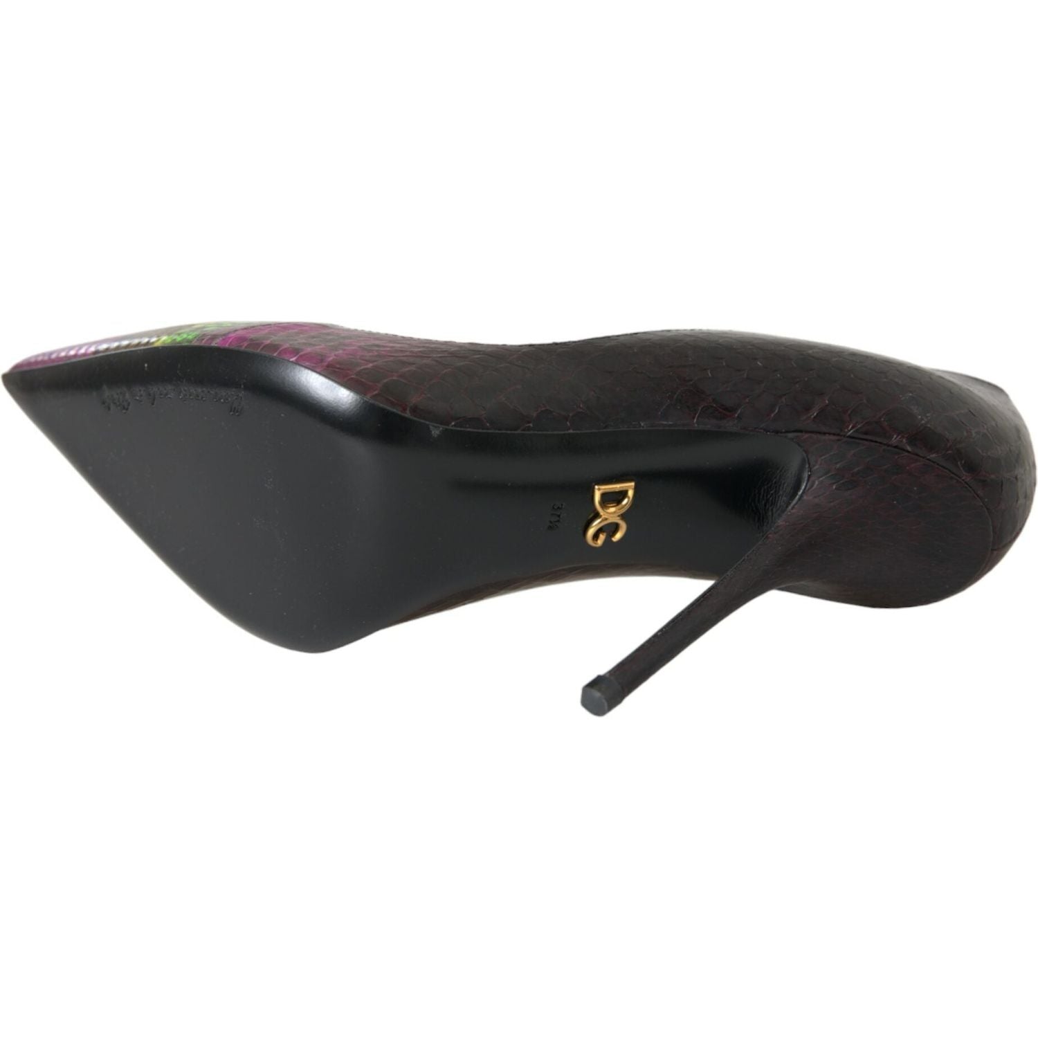 多色异域皮革高跟鞋