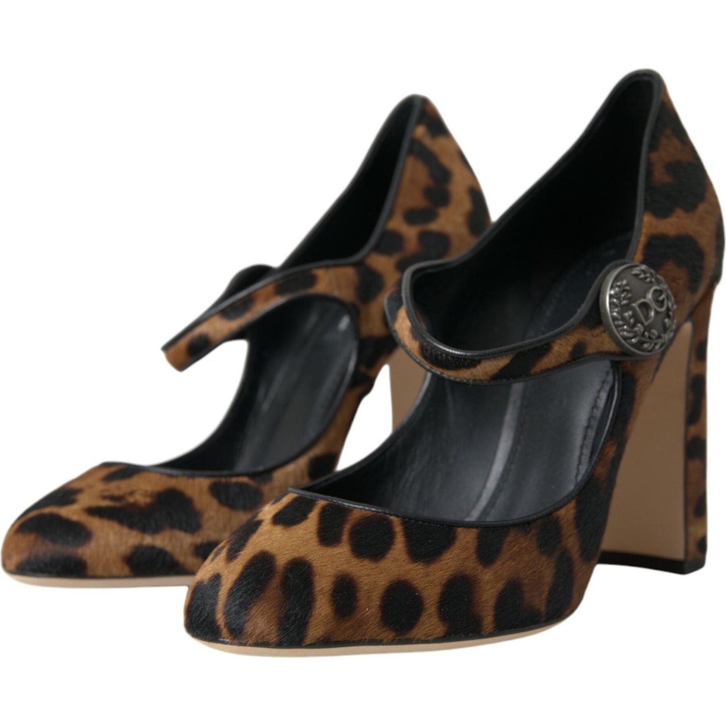 Dolce & Gabbana Brown Leopard Calf Hair Mary Jane Pumps Shoes Dolce & Gabbana