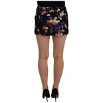 Dsquared² Black Floral Embroidery Mid Waist A-line Mini Skirt