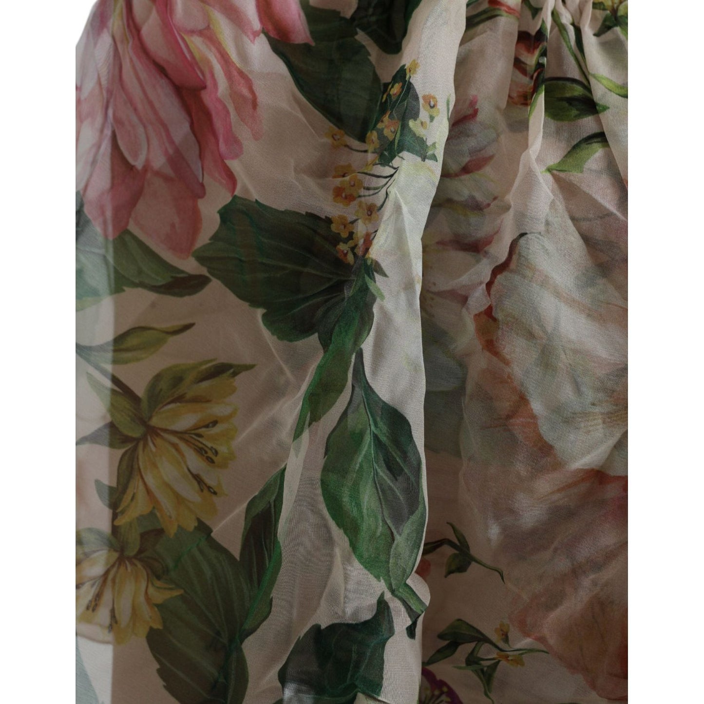 Dolce & Gabbana Multicolor Floral Silk Tiered Long Maxi Dress Dolce & Gabbana