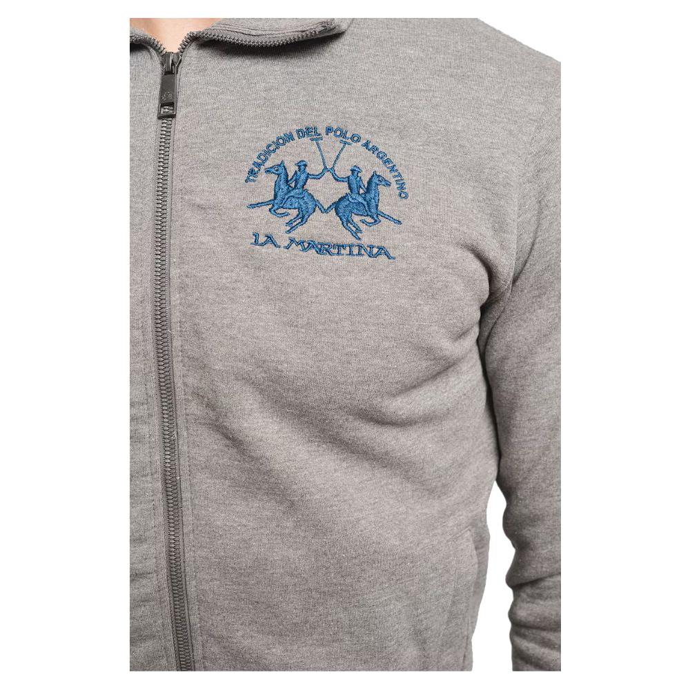 La Martina Gray Cotton Men's Sweater