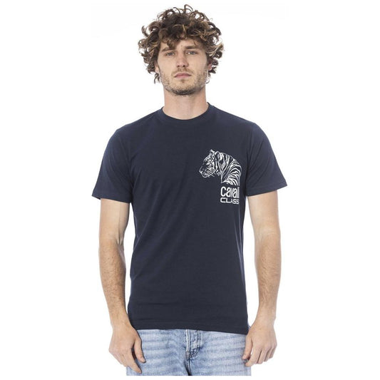 Cavalli Class Blue Cotton Men T-Shirt Cavalli Class