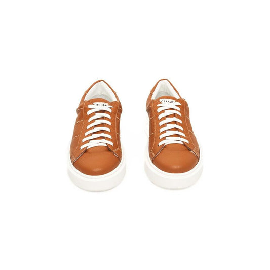 Cerruti 1881 Orange Leather Men Sneaker Cerruti 1881