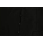 Dolce & Gabbana Black Wool Stretch Waistcoat Formal Dress Vest