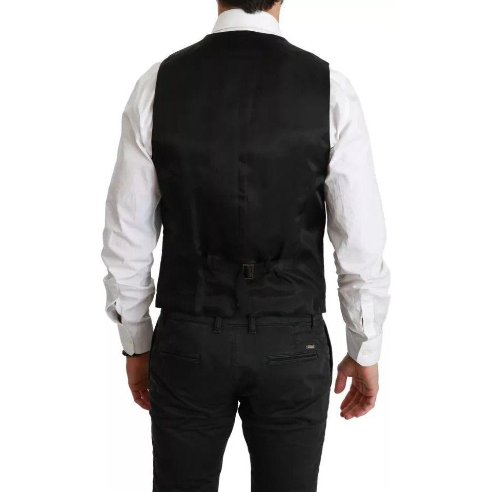黑色羊毛弹力背心礼服背心