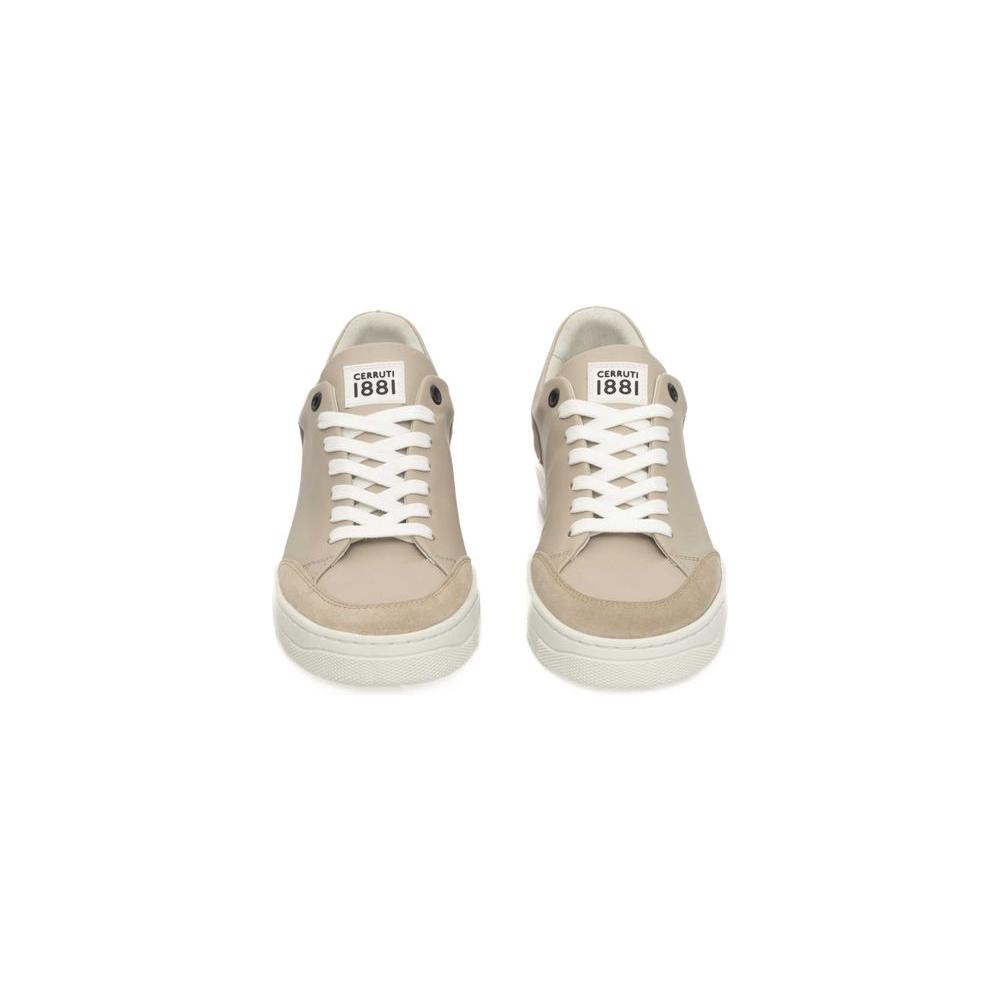 Cerruti 1881 Beige Cowhide Women Sneaker