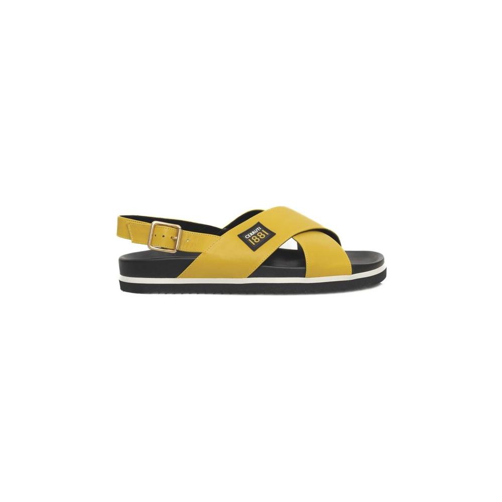 Cerruti 1881 Yellow Leather Women Sandal Cerruti 1881