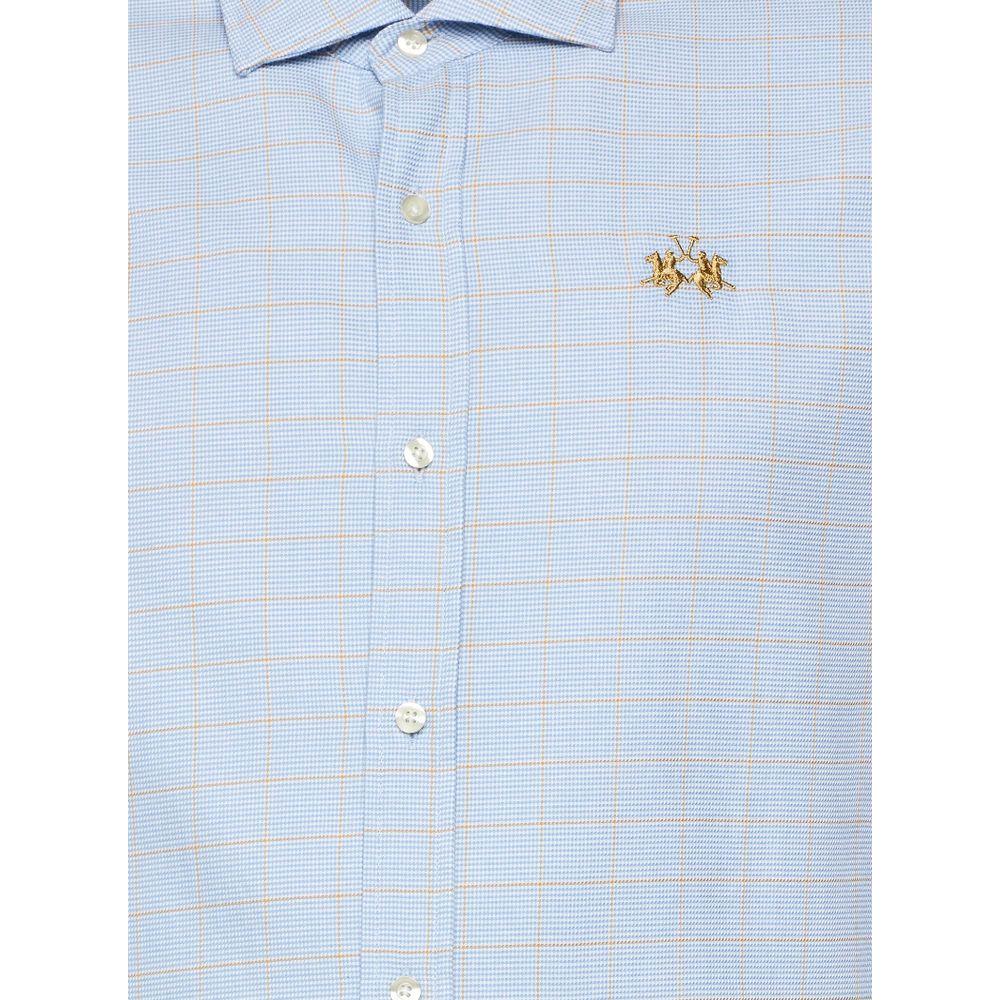 La Martina Light Blue Cotton Shirt La Martina