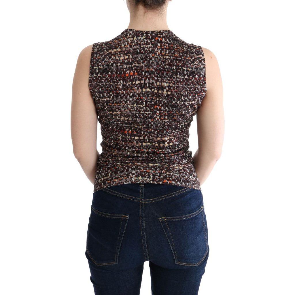 بلوزة من الصوف المحبوك متعدد الألوان بدون أكمام من دولتشي آند غابانا