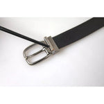 Dolce & Gabbana Black Leather Silver Metal Buckle Men Belt