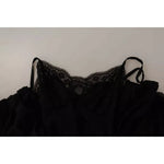Dolce & Gabbana Black V-neck Long Sleeves Mini A-line Dress