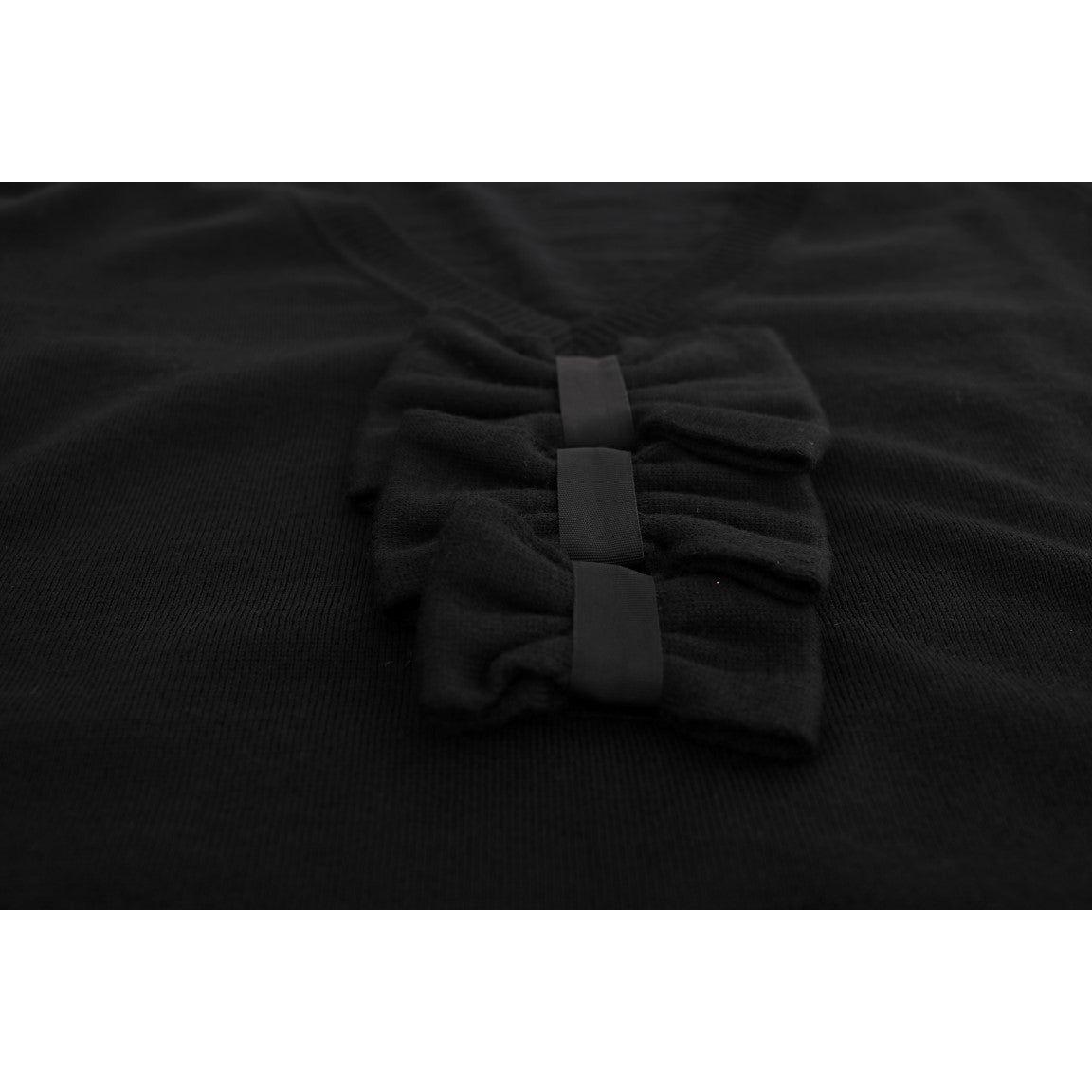 MARGHI LO' Black Wool Long Sleeve Shift Dress