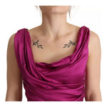 Dolce & Gabbana Sheath Mermaid Fuchsia Silk Stretch Gown Dress DR28670