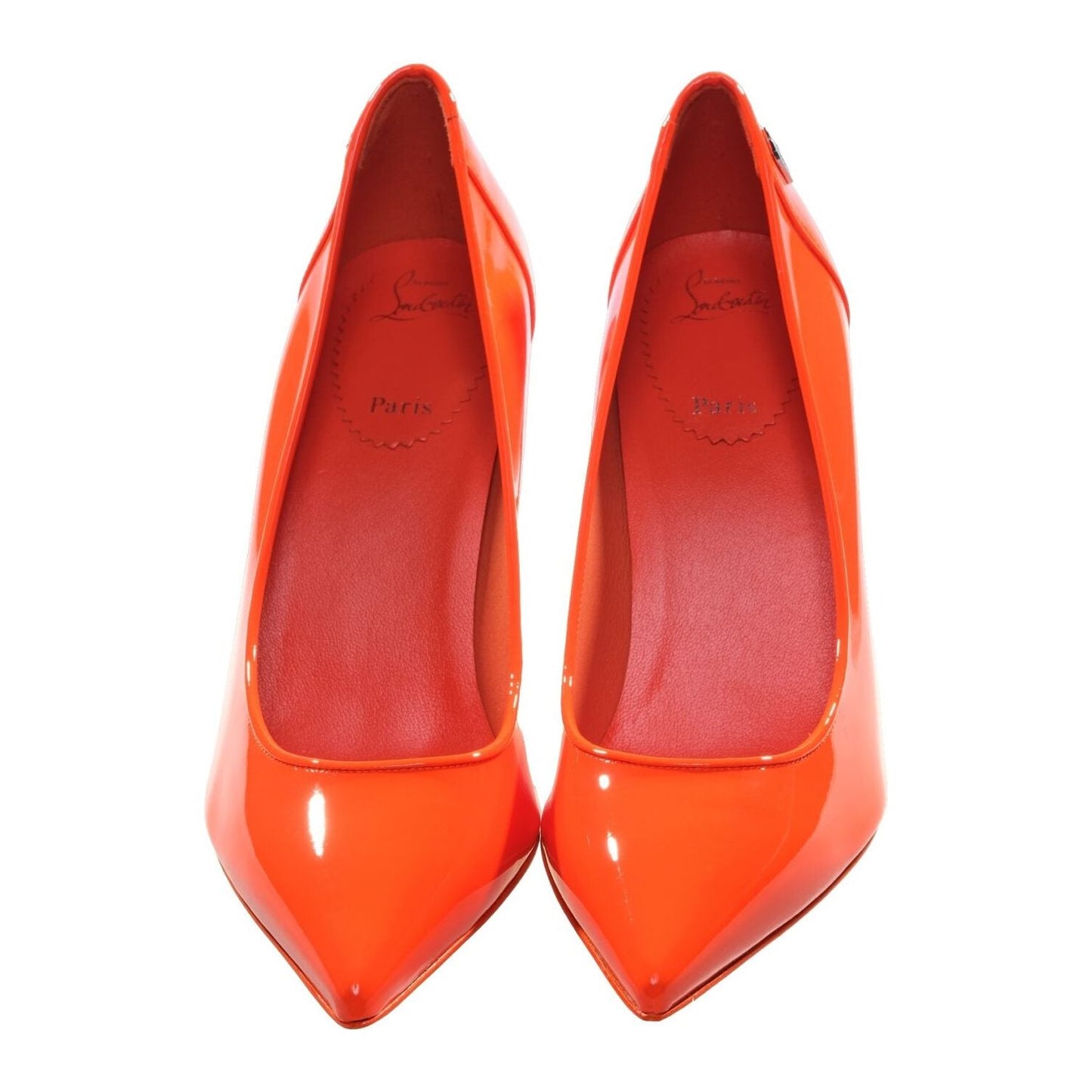 Christian Louboutin Sporty Kate Orange Patent Leather High Heel Pumps Christian Louboutin