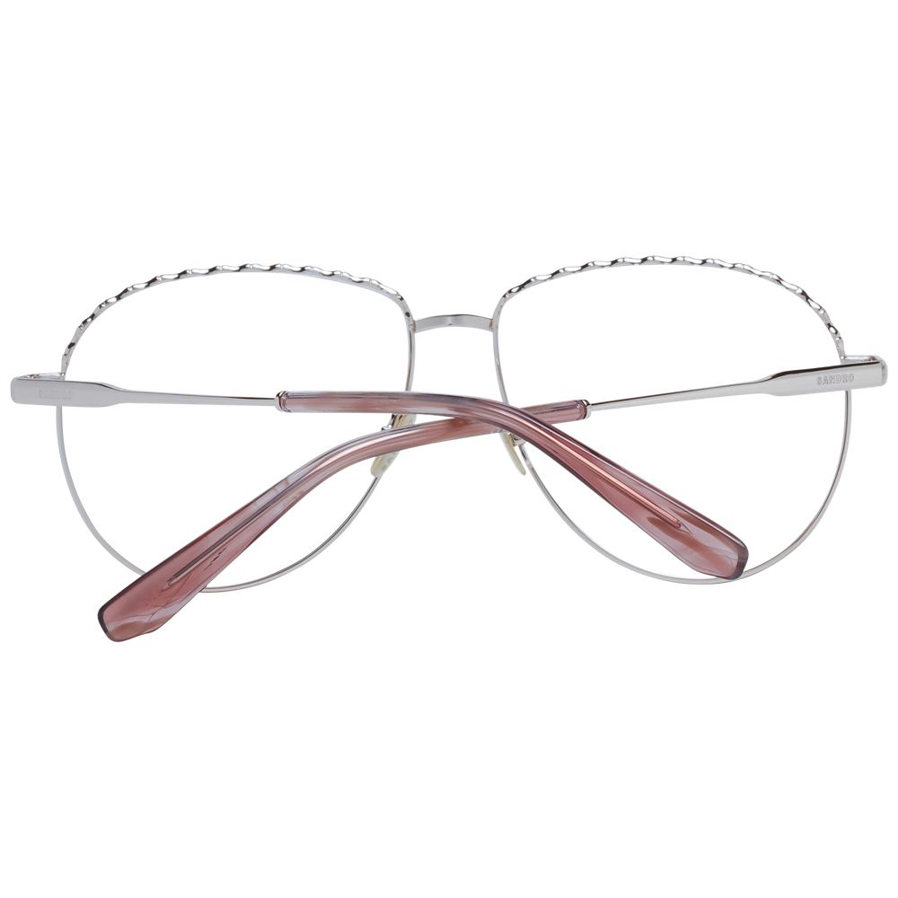 Back view of Sandro Brown Women Glasses Frame with metal full-rim and round style.