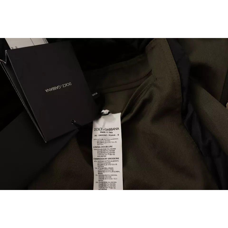 جاكيت معطف من القطن باللون الأخضر من مجموعة DG Love Blouson من Dolce &amp; Gabbana