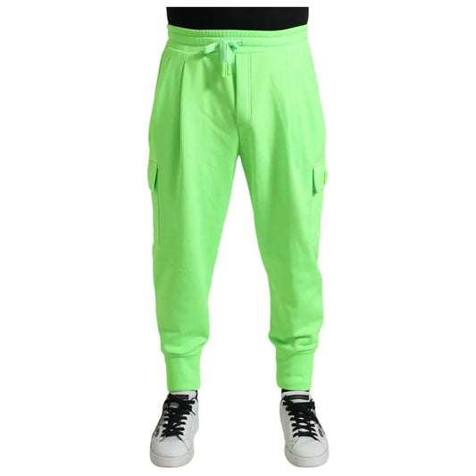 Dolce & Gabbana Neon Green Polyester Jogger Sweatpants Pants Dolce & Gabbana