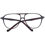 Hackett Brown Men Glasses Frame, full-rim aviator style in brown acetate with demo lenses, 54-12-145 size, includes branded case.