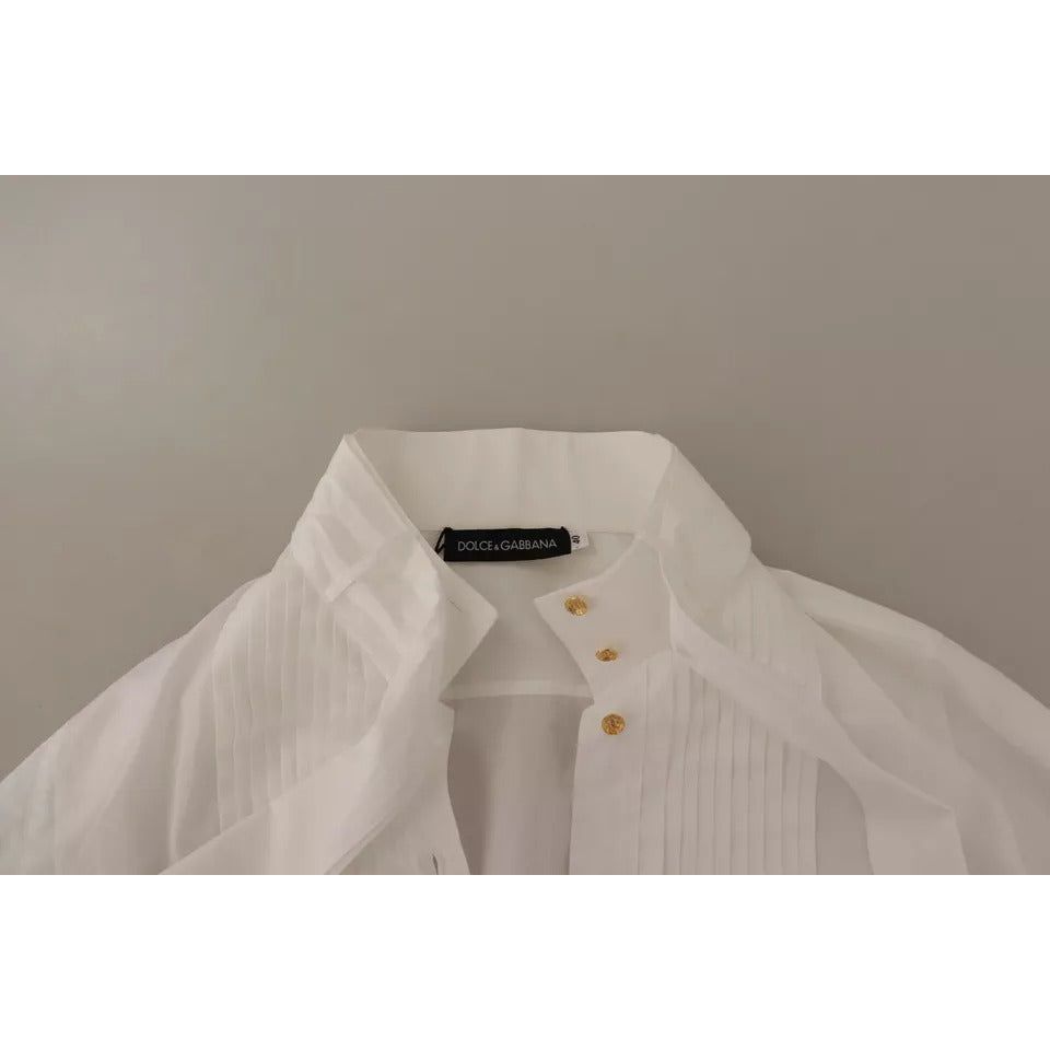 Dolce & Gabbana White Cotton Collared Long Sleeves Formal Shirt Top Dolce & Gabbana