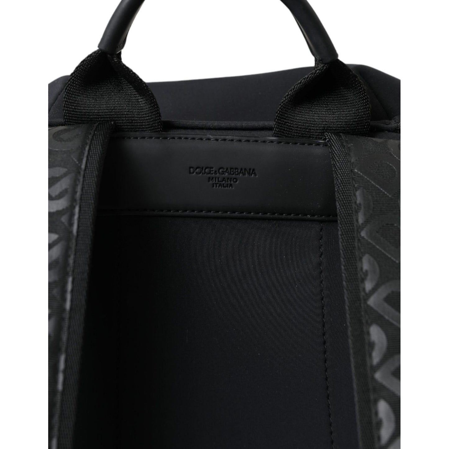 Dolce & Gabbana Black Neoprene Nylon DG Logo School Backpack Bag
