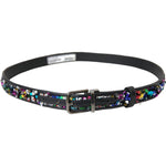 Dolce & Gabbana Black Sequined Silver Metal Buckle Women Belt