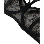 Dolce & Gabbana Black Floral Lace Nylon Balconcino Bra Underwear