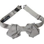Dolce & Gabbana Gray Silk Adjustable Neck Men Bow Tie